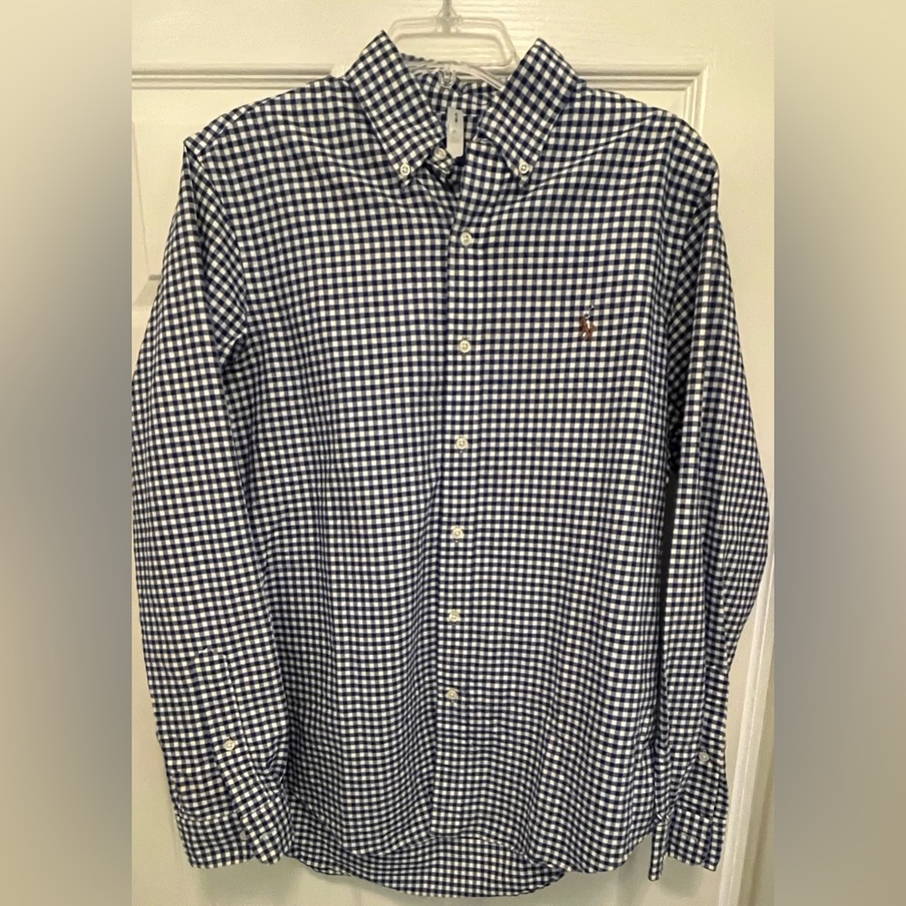 Ralph Lauren Navy and White Checkered Shirt  🏇